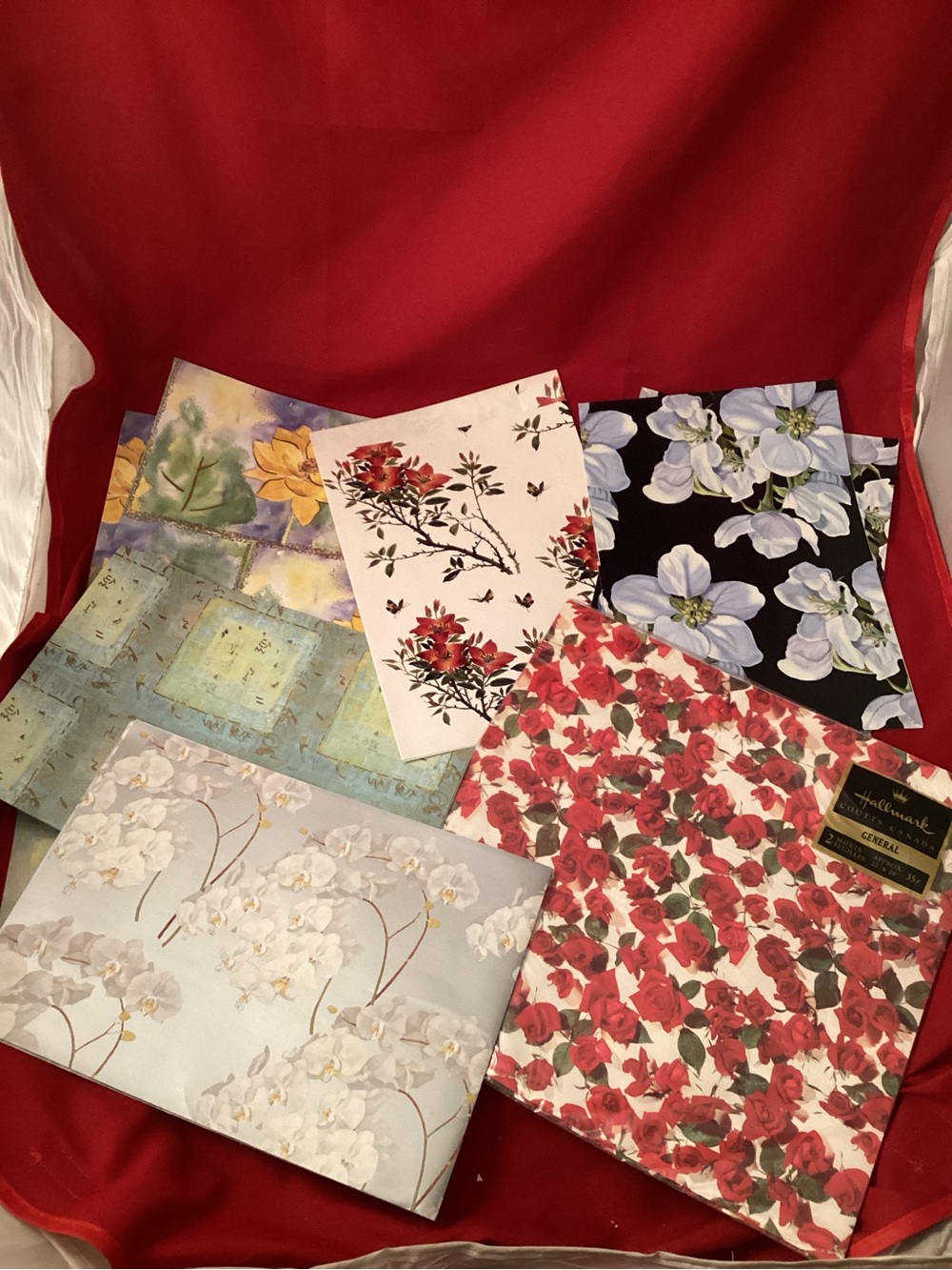 Various sizes of floral wrapping papers for junk journal as is